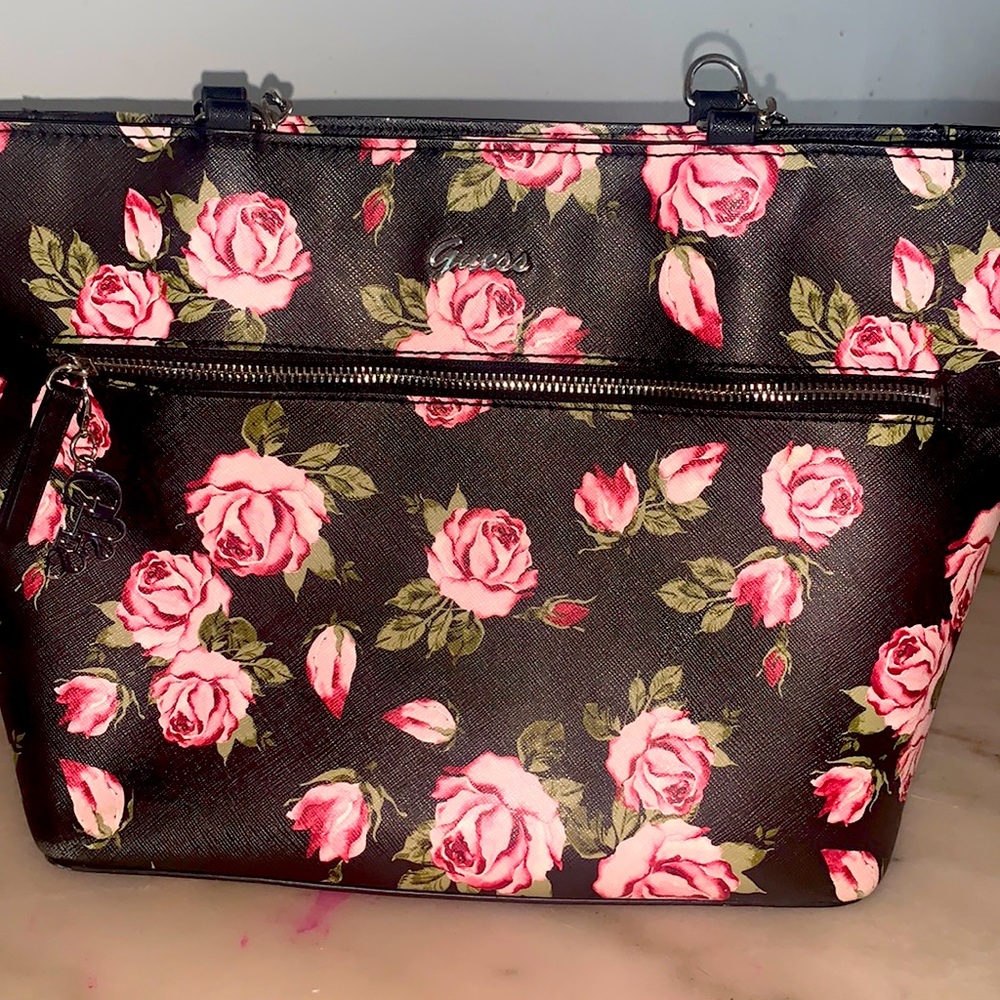 Black floral guess bag used